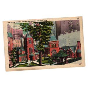 Little Church Around Corner New York City Vintage Postcard Unused Colorpicture
